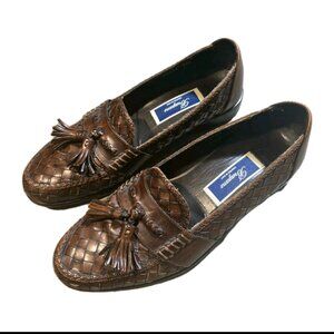 Vintage Bragano Italy Shoes Mens Sz 9.5 Brown Leather Dress Shoes Tassel Loafers
